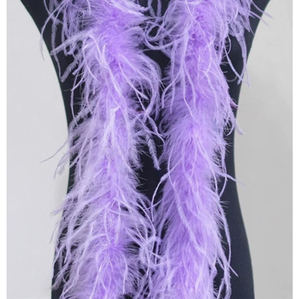 Blue 1PLY Natural Ostrich Feather Boa Fluffy Plume Ribbon Shawl DIY Sewing Trim for Wedding Christmas Party Dress Costume Accessories