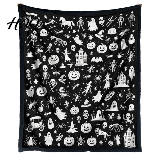 Stress Relief Craft Activities Halloween DIY Coloring Blanket Throw Blanket with Ghost Patterns Color Your Projects for Relaxation Own Washable Cozy