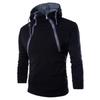 Felpe con cappuccio da uomo primavera autunno tinta unita con doppia zip felpa pullover con cappuccio da uomo slim fit sportiva da corsa casual sportiva