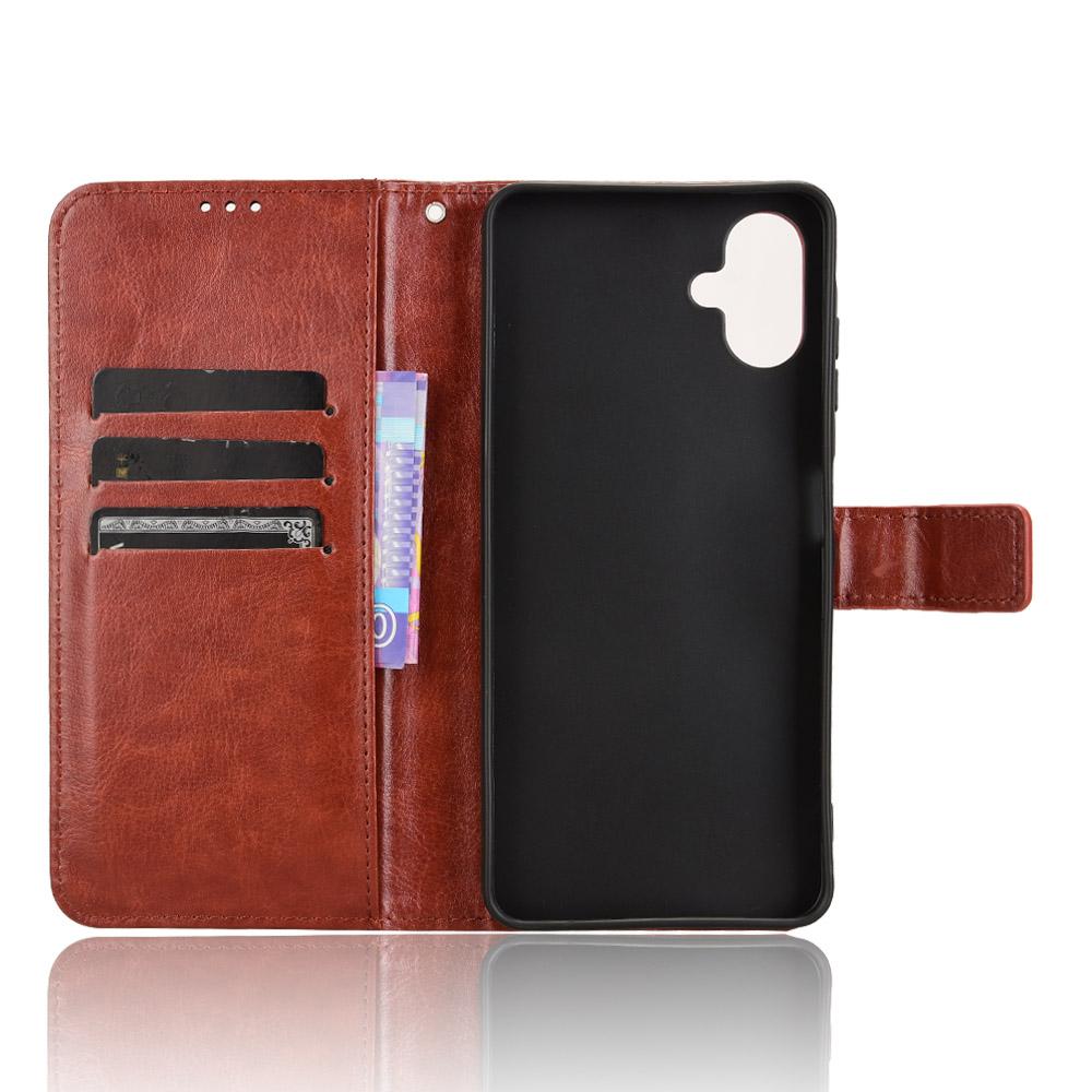 For Samsung Galaxy A06 4G/A06 5G Case Crazy Horse Texture PU Leather Phone Wallet Cover