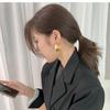 S111 silver needle new temperament torsion ring earrings Korean design earrings simple and versatile stud earrings
