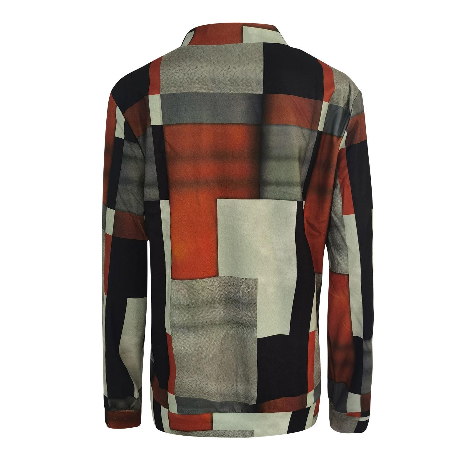 Женский повседневный клетчатый свитер на молнии с длинными рукавами и v-образным вырезом — фото 9