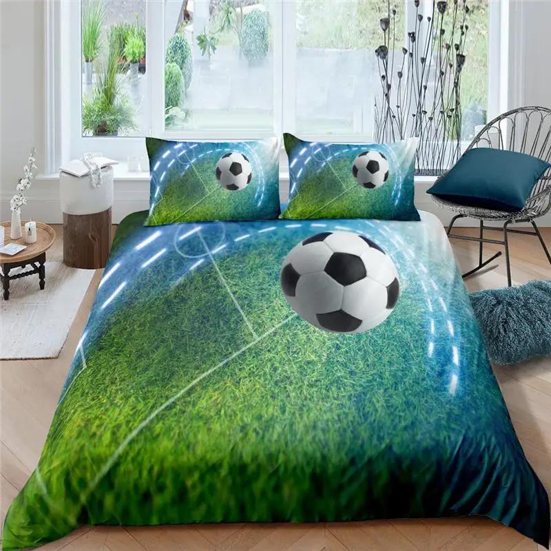 Football Bedding Set Printing Pillowcase Quilt Cover Soccert Duvet Covers Home Textiles Queen King Size Bed for Kids Teens Men