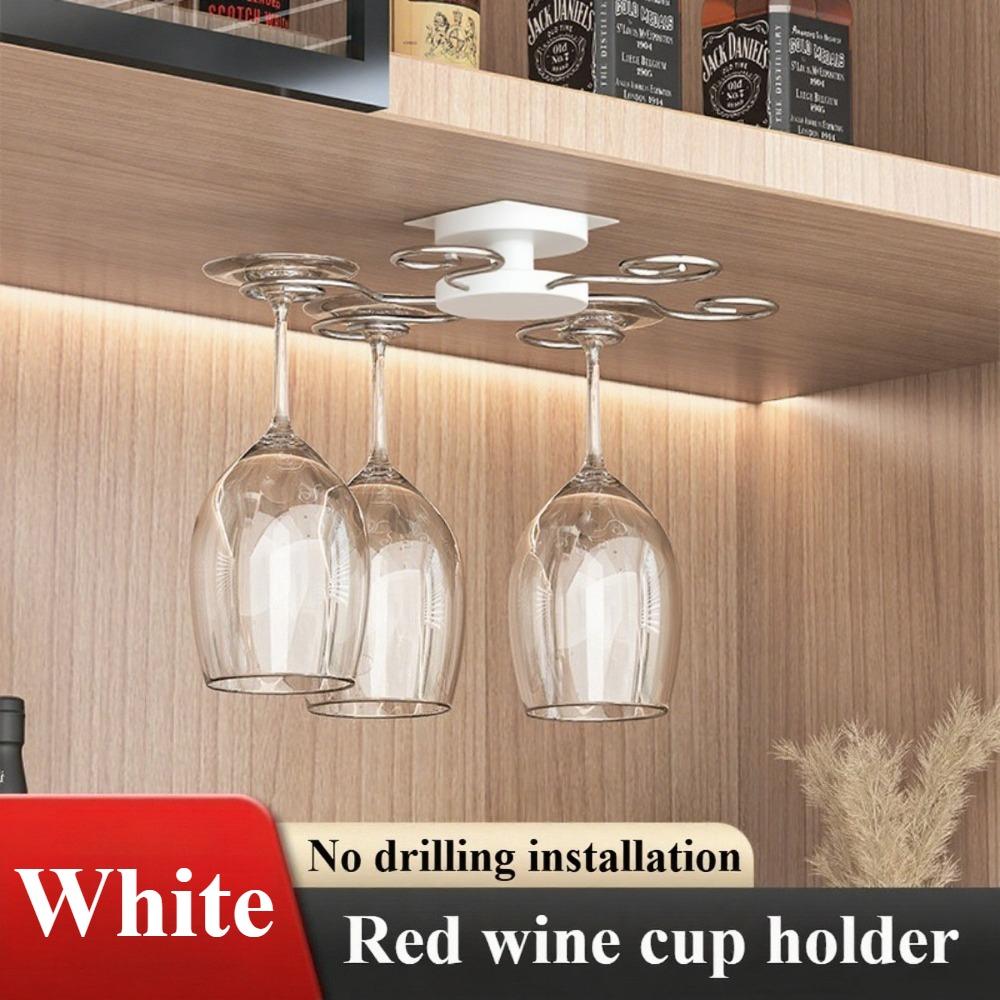 

1PC Rotatable Kitchen Wine Glass Holder with Metal Hooks Detachable Easy Cleaning Space Saving Bar Accessories Organizer Kitchen