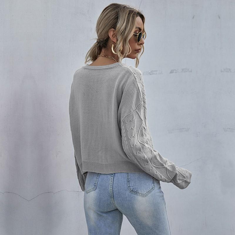 Vintage Fashion Elegant Casual Women's Fall Loose Long-sleeved Thin Section Twist Solid Color Sweater