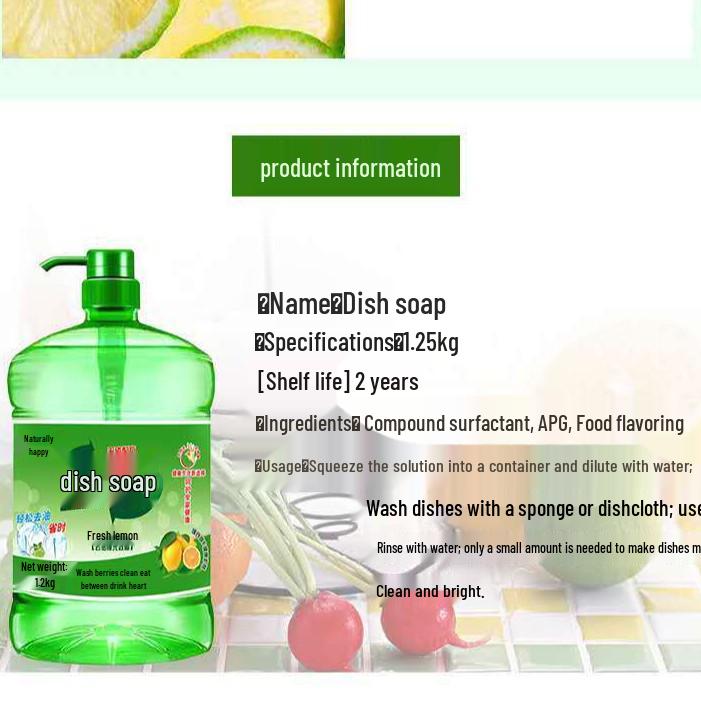 Large Barrel Strong Dishwashing Detergent for Home - Cold Water Oil Removal Dish Soap