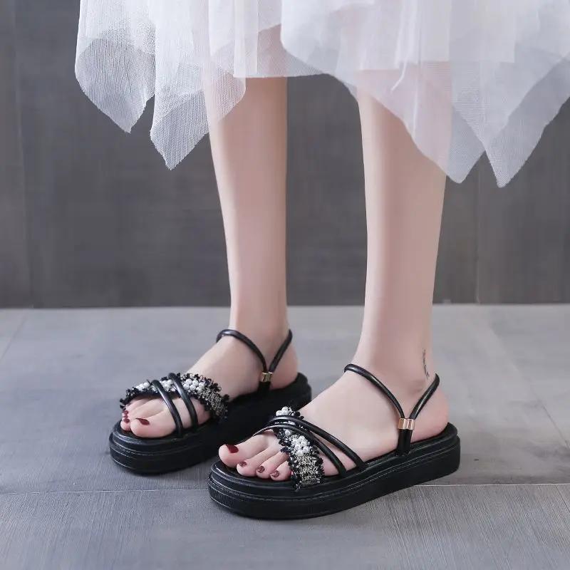 Fashion Roman Style Platform Woman Shoes Sales High Quality Summer Sale Sandals for Women 2025 Offers Asian Size On Offer Pvc Vip Sandal