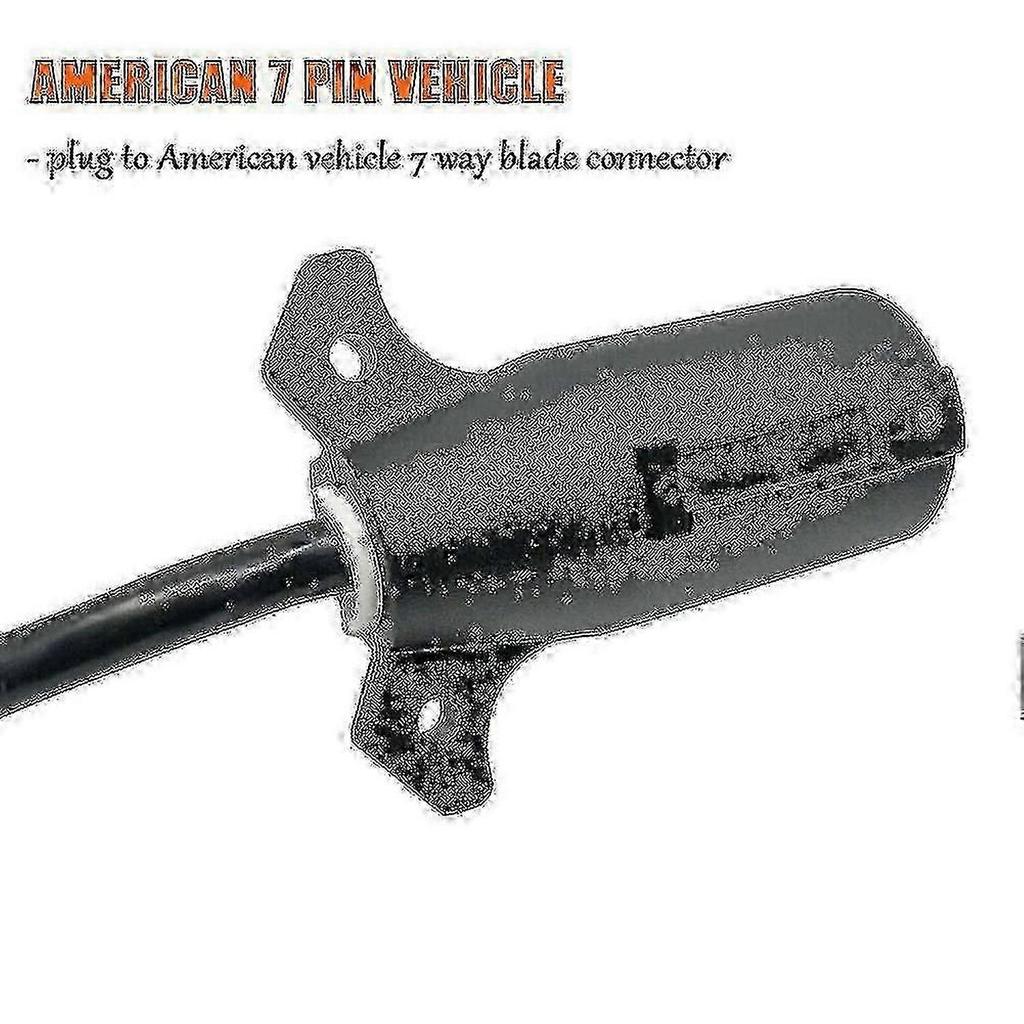 Usa To European Trailer Light Converter 7 Way Flat Socket (us Vehicle) To 13-pin Round Plug (eu Tra