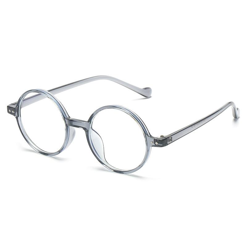 New retro small round frame anti-blue light flat light glasses frame TR light myopia glasses plain men and women