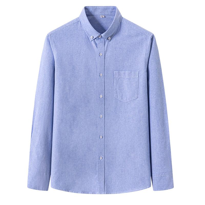 Cotton Oxford Long Sleeve Shirt Men Business Casual 38