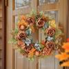 Wreath with Mixed Foliage Layered Silk Flower Autumn for Door, Entryway, Thanksgiving