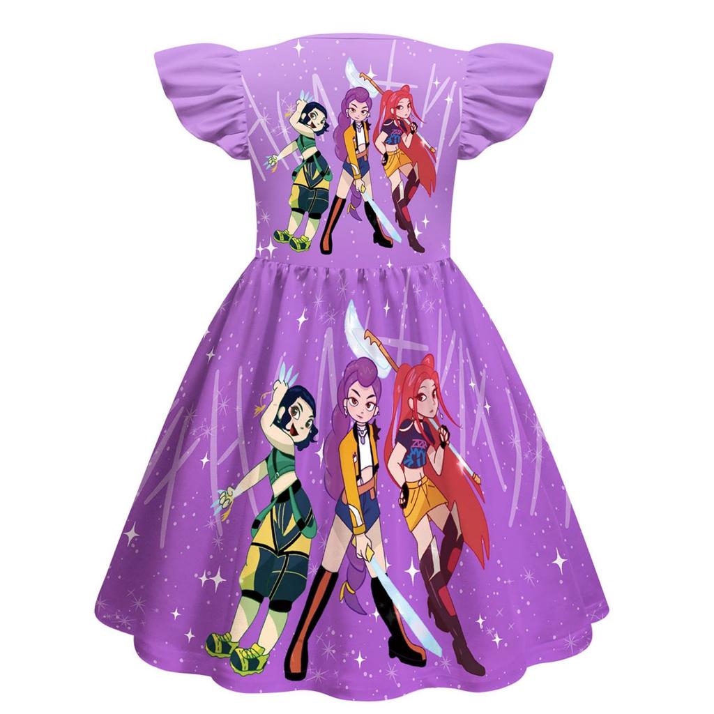 Girls Witch  Girls Flying Sleeves Children's Dress Children's A-line Skirt