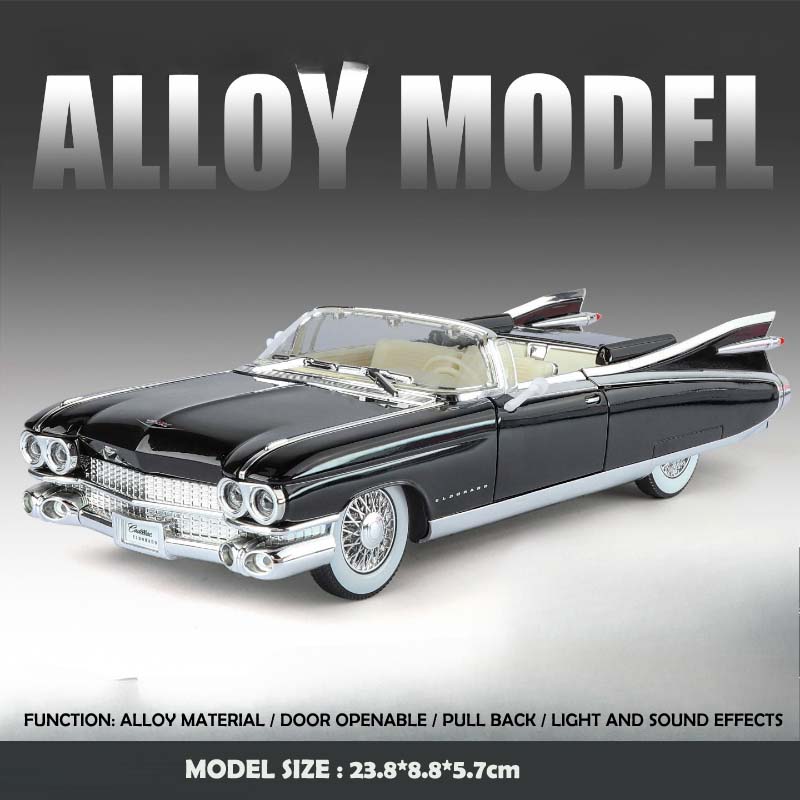 

1:24 Retro Eldorado Biarritz Series Big Rocket Alloy Car Model Collection Ornament Children s Toy Simulation Model Miniature чёрный