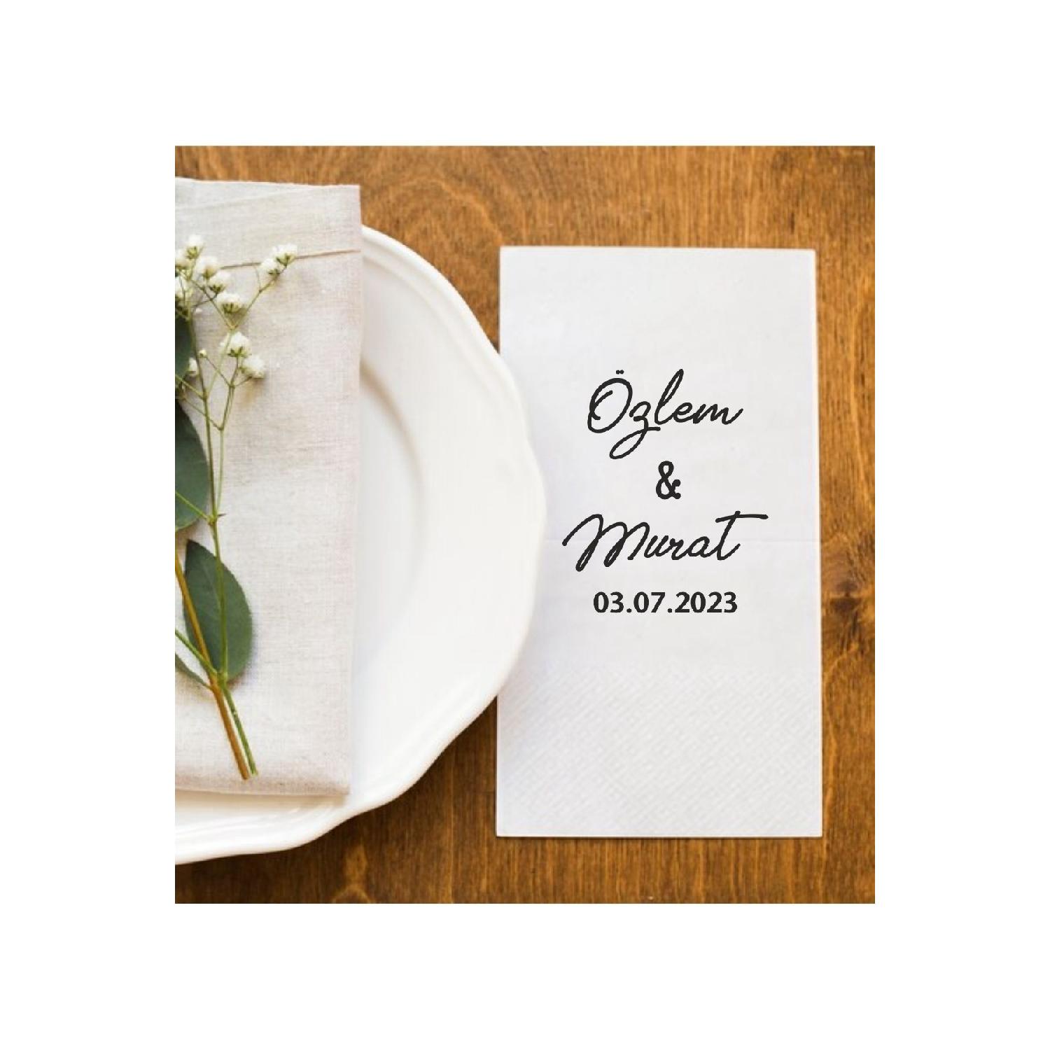 

Printed Promise Wedding Engagement Napkin Presentation Napkin 20 Pieces