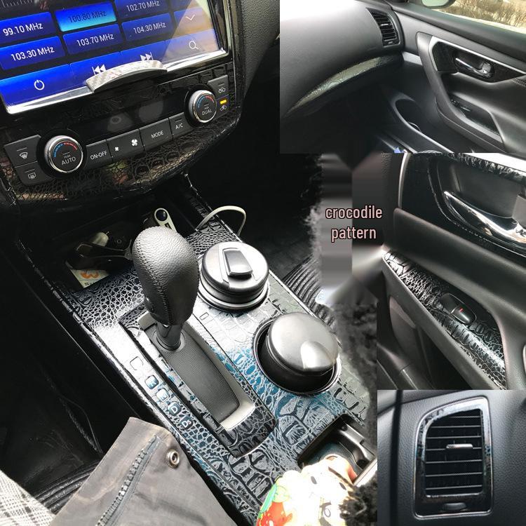 Compatible with 2013-2018 Teana, Carbon Fiber Center Console Gear Decor Sticker.
