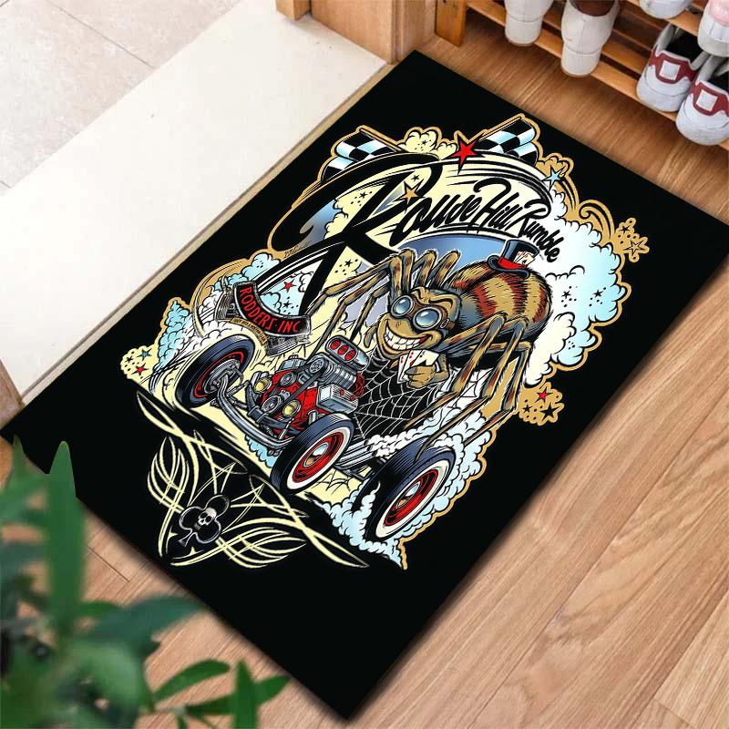 Street graffiti car Pattern Square Carpet,Area Rug,Carpet Rug for Living Room Bedroom Sofa Playroom Decor,Non-slip Floor Mat,Holiday Birthday Gifts