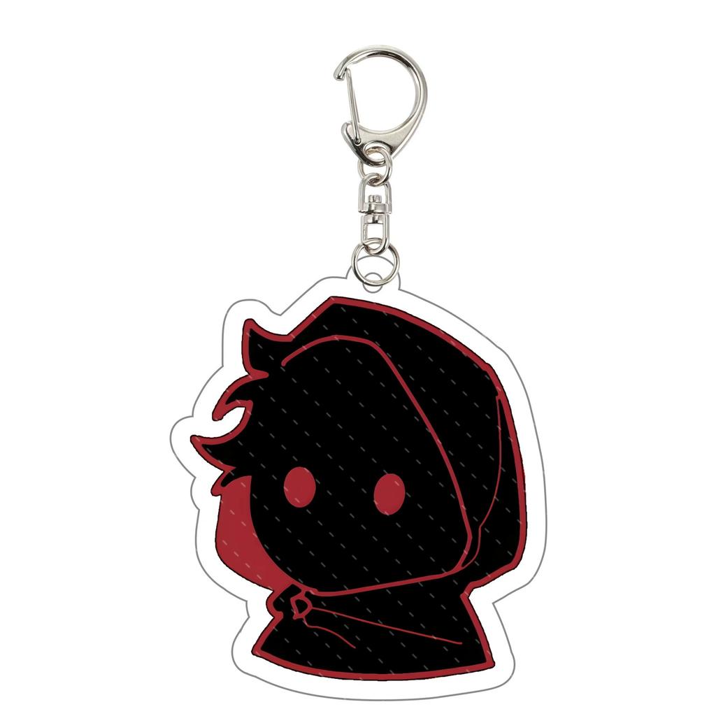 Acrylic Keychain with Character Silhouette Design Durable Material Metal Clasp Suitable for Bag Decoration and Key Holder Accessories