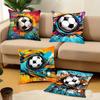 New Football Print Pillow Case Sofa Decorative Home Double-sided Printing Short Plush Cushion Pillow Cover Holiday Gift