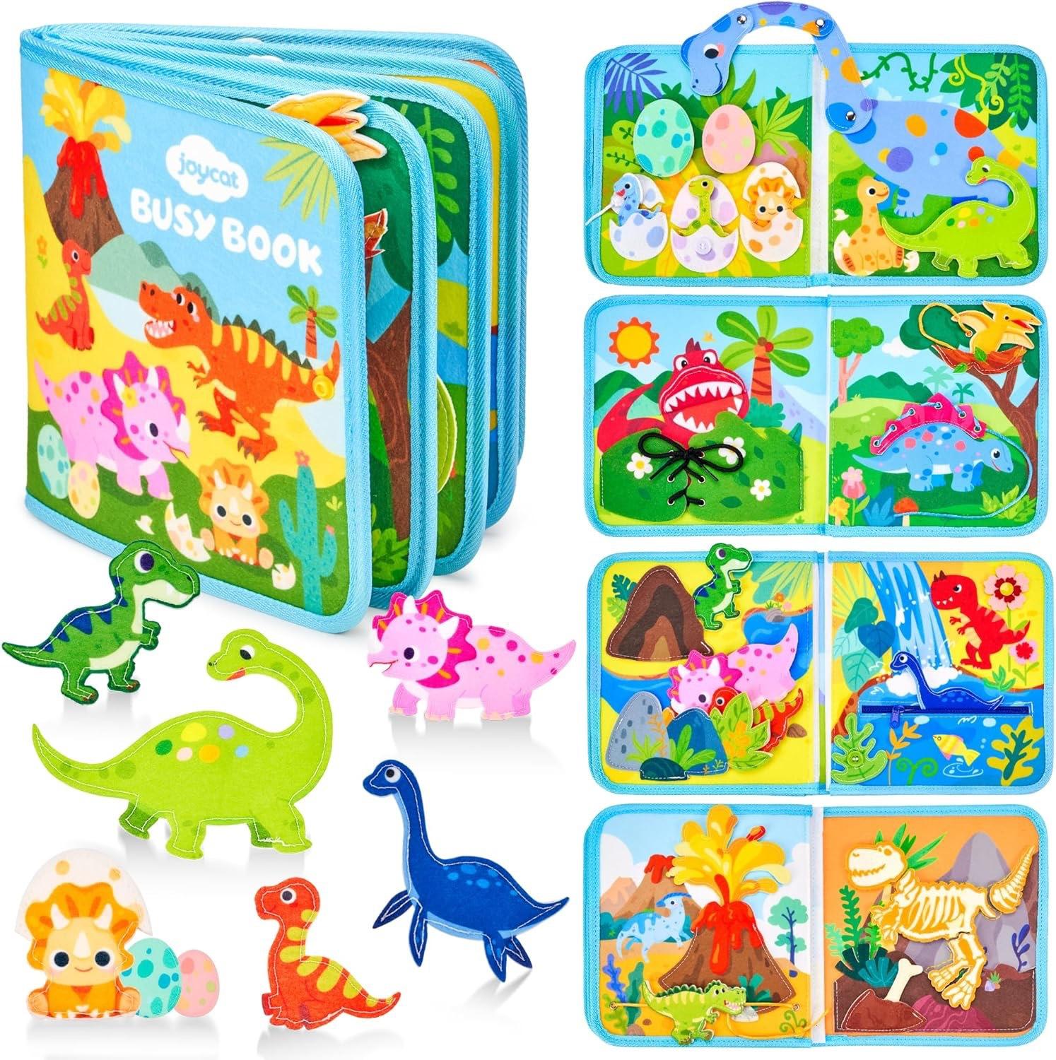 Dinosaur Felt Book Children s Early Education Enlightenment Dinosaur Busy Book Baby Puzzle Quiet Book Dinosaur early education book; 25*24cm