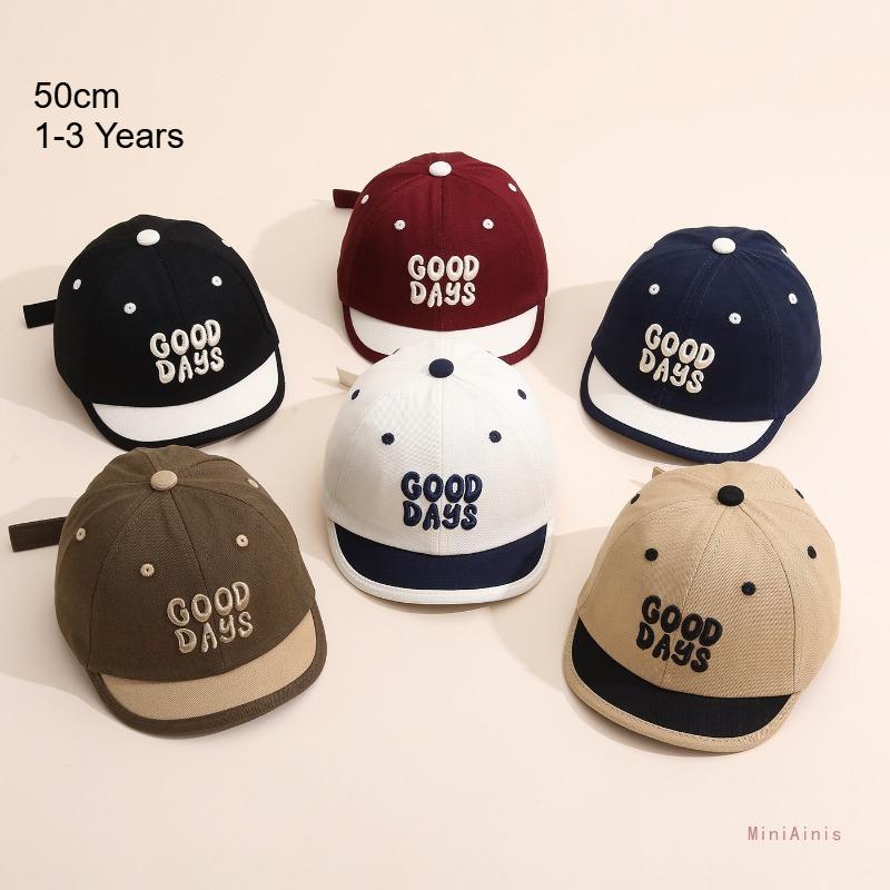 MiniAinis Goodday Kids Baseball Cap 50cm Summer Children Sun Hat Embroidery Letters Boys White Adjustable Toddler Bucket Cap