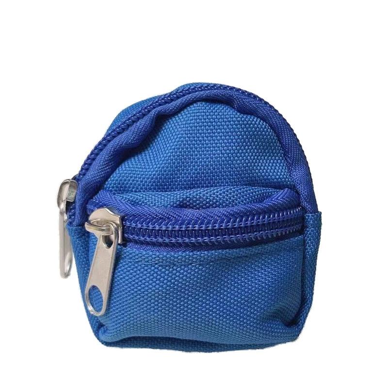 Suitable for 17/20cm labubudoll house decoration backpack small doll toy double zipper school bag canvas coin purse