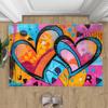 Romantic Love Heart Door Mat Graffiti Pattern Welcome Rug Soft Non-Slip Home Decor Carpet Modern Living Room Entryway Mat