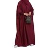 Women's Solid Color Abaya Dress - Middle Eastern & Southeast Asian Style