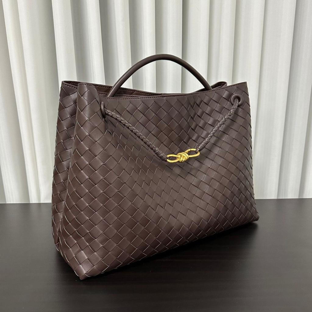 European and American fashion 2024 new woven bag large capacity versatile diamond cowhide tote bag casual shoulder handbag