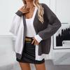 Autumn Winter Vintage Loose Long Sleeve Top Multicolor Cardigan Knitwear V-Neck Sweater