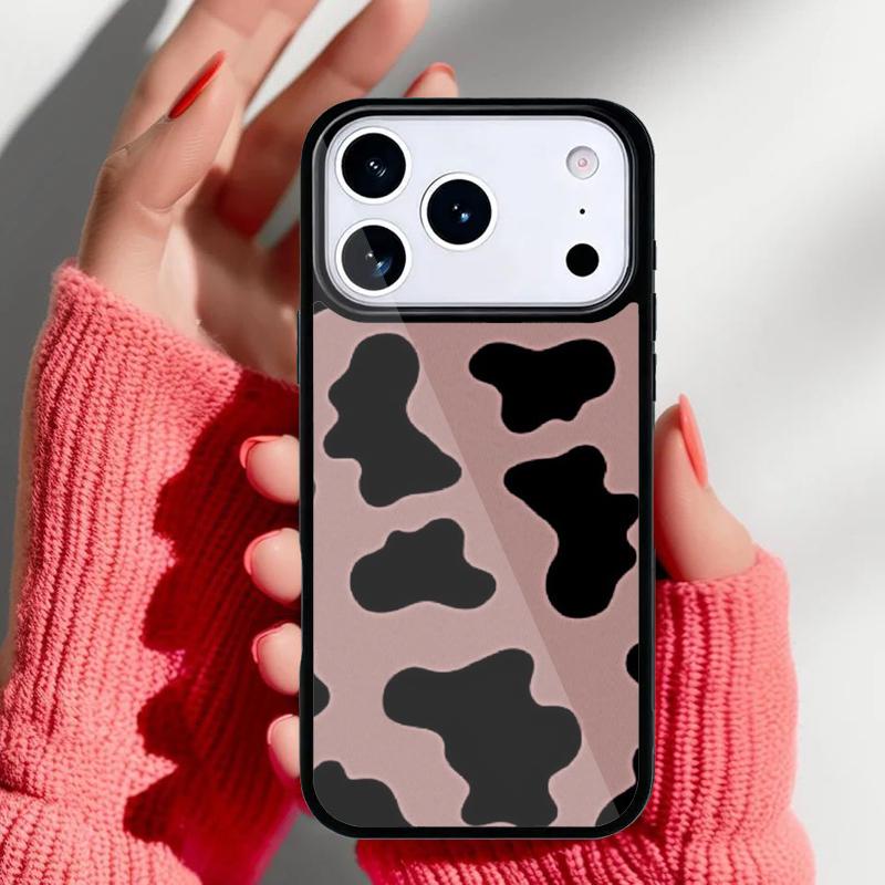 Cow Pattern Phone Case for iPhone 17 16 15 14 13 Pro Max Back Cover for 12 11 Pro Coque