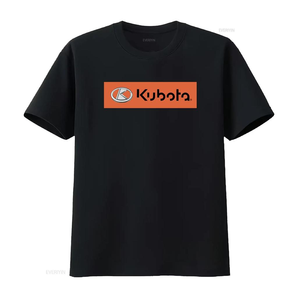 T-shirt Noir Stylé avec Logo Kubota pour Hommes et Femmes vintage Lavé Légèrement Respirant streetwear Confortable mode