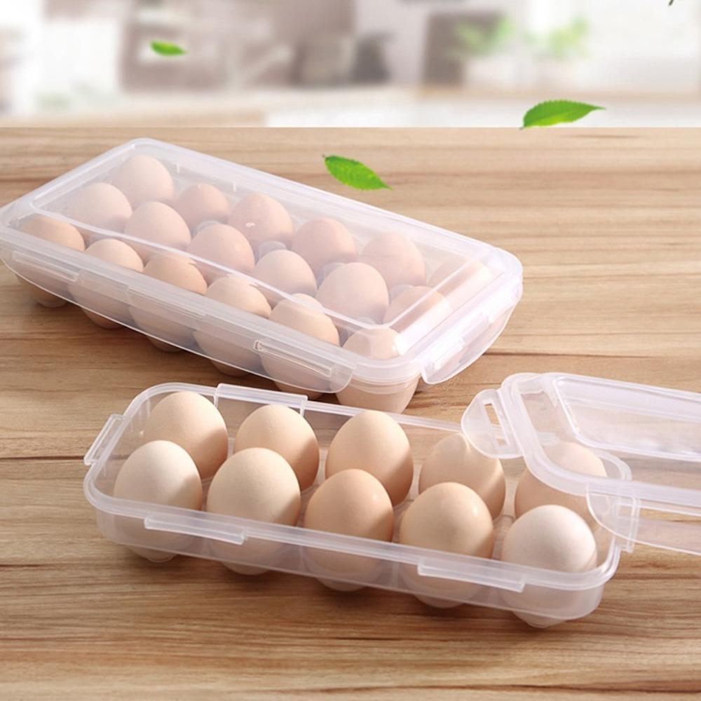 Fresh Preservation Egg Tray with Lid Fridge Egg Organizer Portable Egg Drop Rack  Kitchen