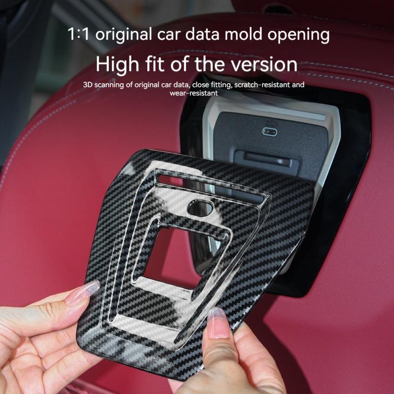 For BMW 5 Series G60 2024 Car Seat Backrest USB Port Decorative Panel Armrest Box Cover Trim Carbon Fiber Interior Accessories EKSBU1