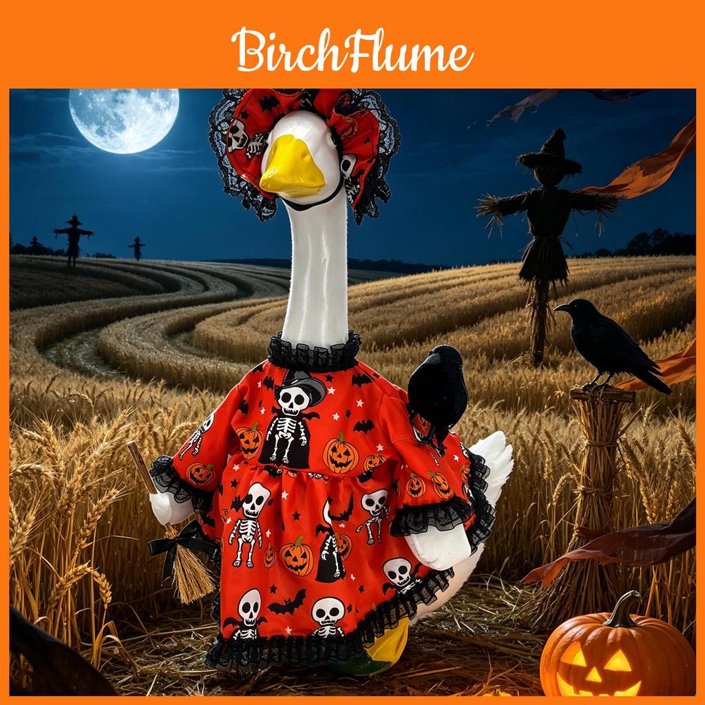 Halloween Porch Goose Costume With Lace Dress For Festive Dress Up