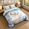Bear Panda Theme Personalized 3Pcs Bedding Set Custom Text & Name 1 Sheet 2 Pillowcases Household Bedding 1pc