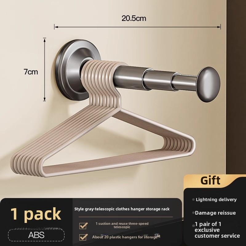 No-hole Telescopic Balcony Wall Hanging Clothes Drying Suction Cup Hangers