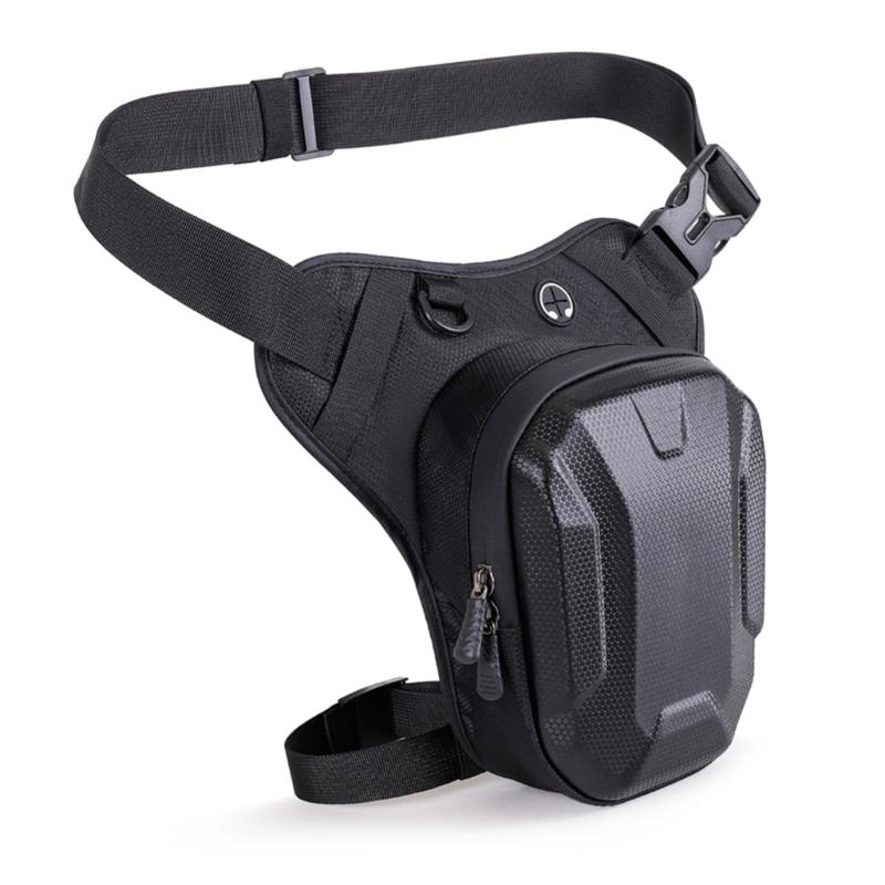 Upgrades Hard Shell Motorcycle Leg Pack Waist Bag with Adjustable Strait for Riding Comfort & Waterproof Protection
