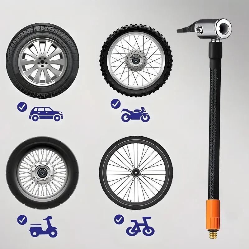 Car Air Pump Hose M6 Inflator Nozzle Hose Thread Copper Connector Air Pump Extension Tube Car Motorcycle Bike Tire Inflation