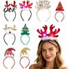 Glowing Christmas Tree Headband Light Up Headbands, Shiny Glitter Santa Hat Reindeer Antler Hairbands, Party Favors LED Xmas Head Bands for