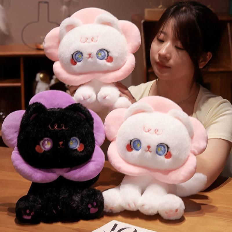Cat Beauty Plush Toy Cute Cartoon Black And White Cat Perfect Gift For Girls