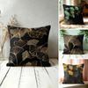 Simple Vibrant Ginkgo Leaves Pillow Case Double-Sided Plush Sofa Cushion Covers Organic Breathable Invisible Zipper