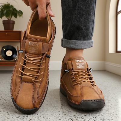 Handmade Leather Men Shoes Casual Comfortable Soft Soled High-quality Motorcycle Boots Fashionable British Tennis Nude Boots