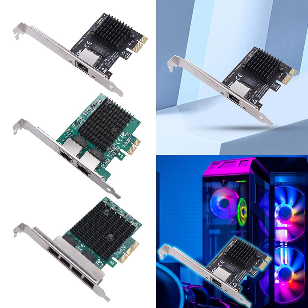 1/2/4 Port 2.5GB PCIe Network Card PCIe Network Adapter RJ45 NIC PCI Express Gigabit Ethernet Card RTL8125BG Chip for Desktop PC
