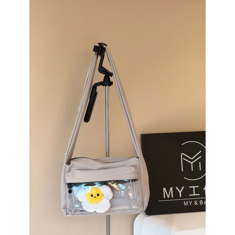 

My New Arrival Crossbody Casual Bag Minimalist Kettle Bag Waterproof Lightweight One-Shoulder Crossboby Bag Easiest for Match Minimalist Fashion Grey Pain Pack small size(Without dolls)