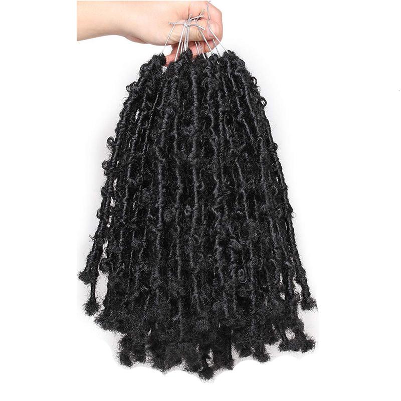 12inch Butterfly Locs Crochet Braid Distressed Goddess Pre Looped Pre-Twist Synthetic Hair Extension High Quality