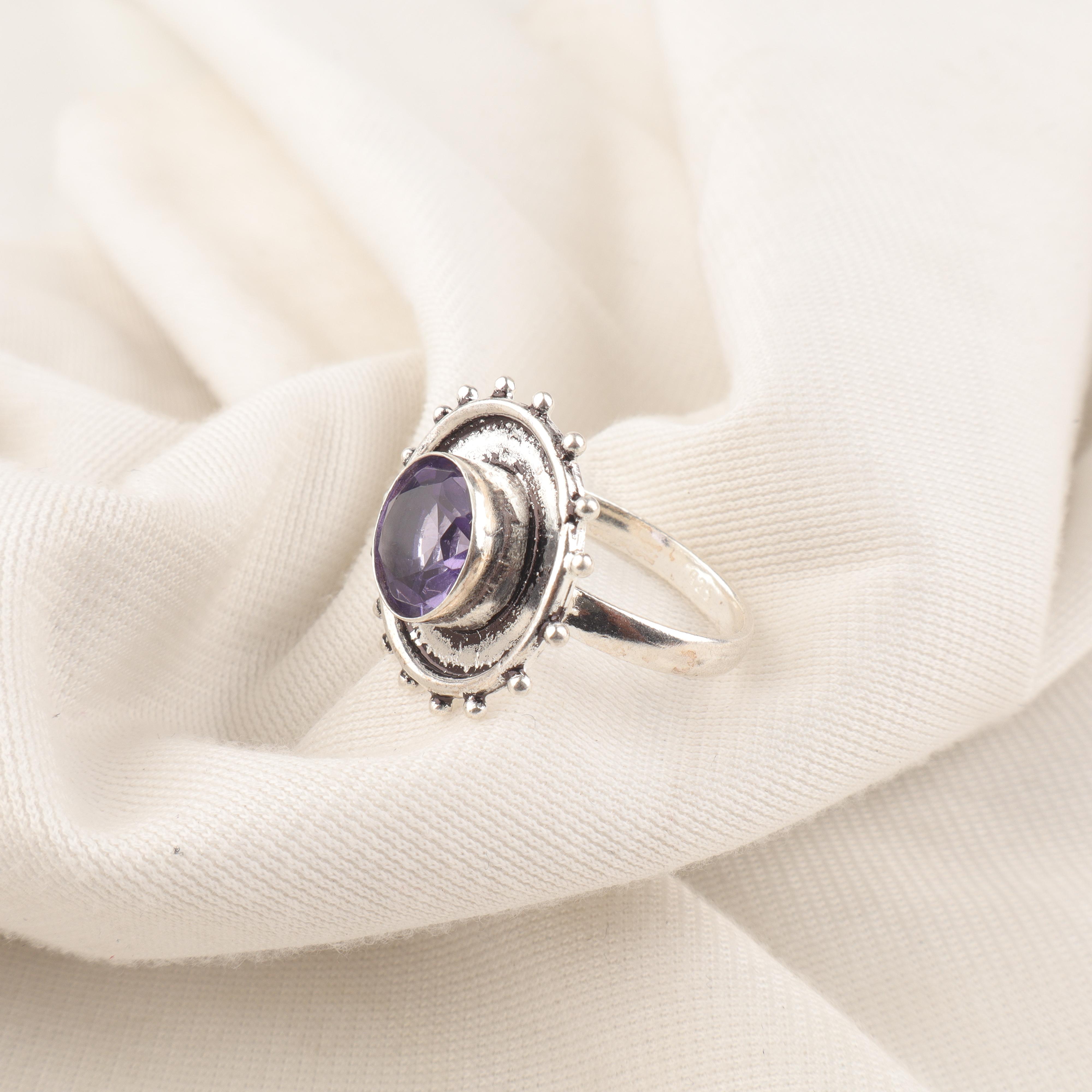 

Iolite Gemstone Ring, Handmade Dazzling Silver Ring, 925 Sterling Silver Jewelry, Handmade Promise Ring For Wedding Gift 12 фиолетовый