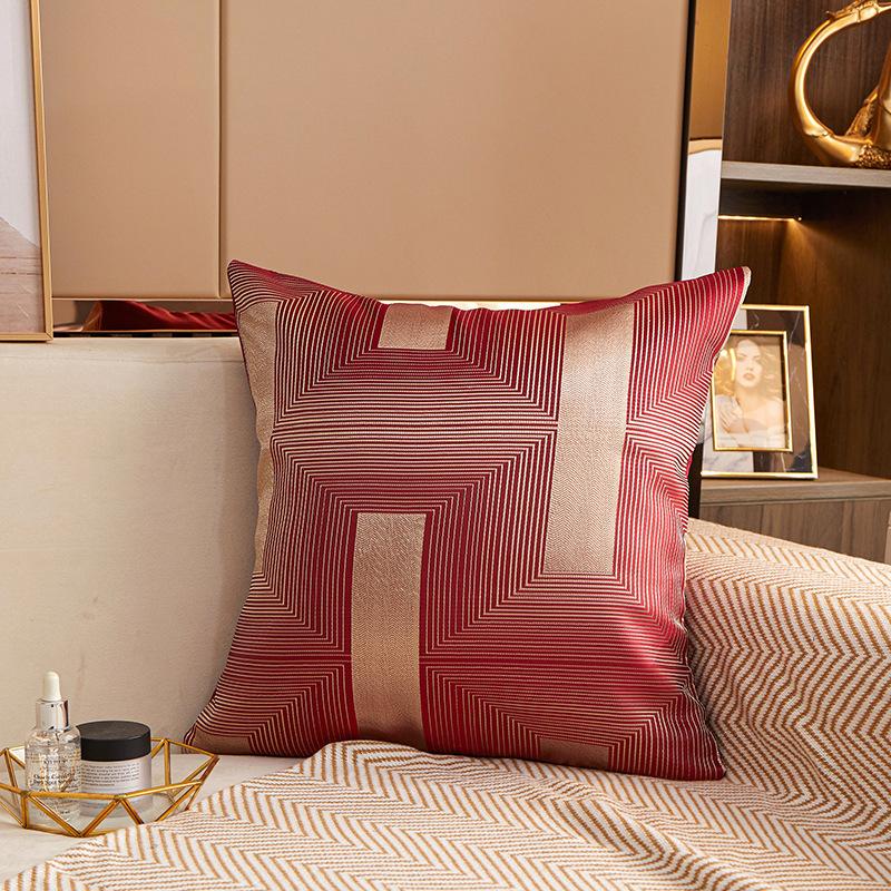 45x45cm Simple Jacquard Square Cushion Cover Polyester Geometric Pattern Throw Pillowcase Decorative Pillows for Sofa Decor Home