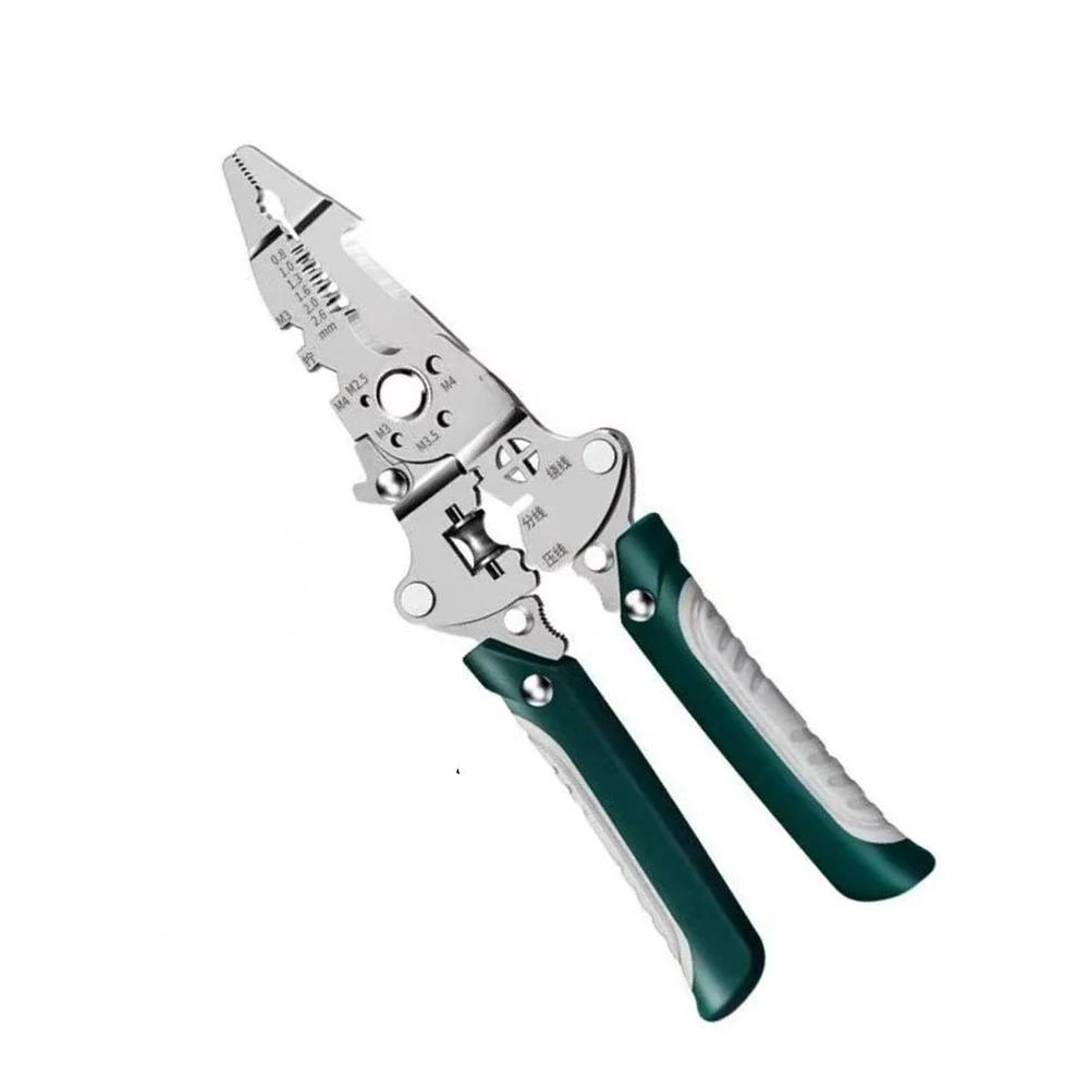 Multifunctional Foldable Wire Stripper Crimper Cable Cutter Pliers Electrician Cable Cutting Wiring Pulling Stripping Tools