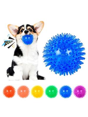 1pc Squeaky Dog Toy Ball (6 Colors), Dog Chew Toy, Aggressive Chewing Teeth Cleaning Toy