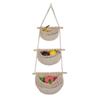 1PCS Hanging Fruit Baskets For Kitchen 3 Tier Bohemian Wall Hanging Basket Handwoven Teardrop Hanging Baskets For Organizing